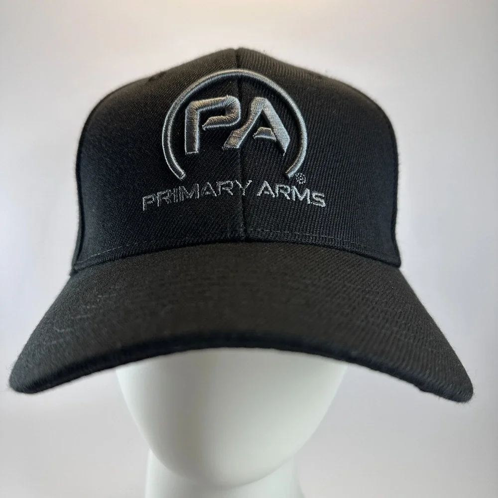 Primary Arms Hat Cap Black Embroidered Logo Snapback Formed 6 Panels Trucker NEW